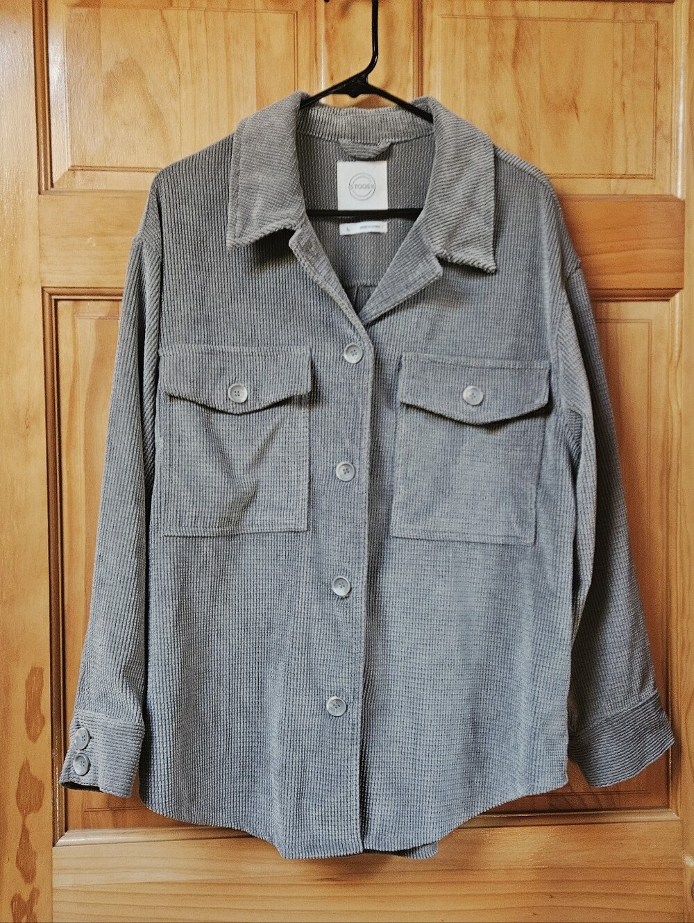 Stoosh Gray Green Corduroy Utility Shirt Jacket